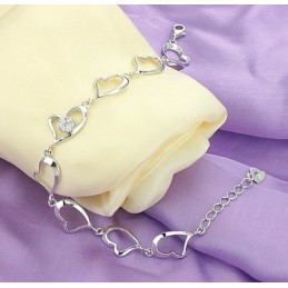 Bracciale Da Donna In Titanio Placcato Platino Con Diamanti, Qualità E Quantità Garantite