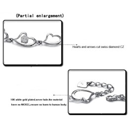 Bracciale Da Donna In Titanio Placcato Platino Con Diamanti, Qualità E Quantità Garantite