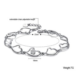 Bracciale Da Donna In Titanio Placcato Platino Con Diamanti, Qualità E Quantità Garantite