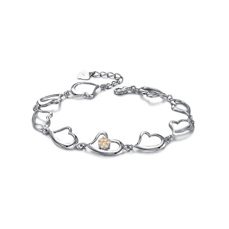 Bracciale Da Donna Di Fama Mondiale In Titanio Placcato Platino Con Strass Bracciale Da Donna Di Fama Mondiale In Titanio Placcato Platino Con Strass