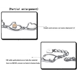 Bracciale Da Donna Di Fama Mondiale In Titanio Placcato Platino Con Strass