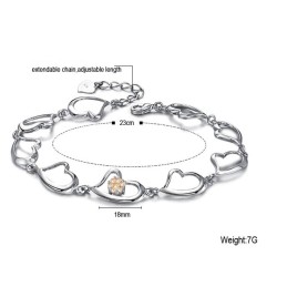Bracciale Da Donna Di Fama Mondiale In Titanio Placcato Platino Con Strass