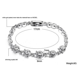 Bracciale In Titanio Placcato In Platino A Forma Di Trifoglio Da Donna, Qualità E Quantità Garantite