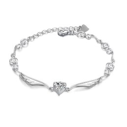Bracciale Da Donna In Titanio Placcato In Platino Di Eccellente Qualità