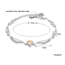 Bracciale Da Donna In Titanio Placcato In Platino Di Eccellente Qualità