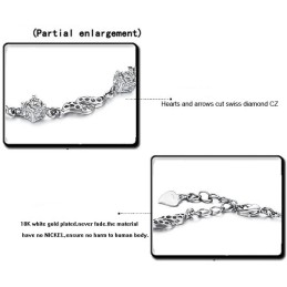 Bracciale Da Donna In Titanio Placcato Platino Cavo Di Qualità Superiore Con Strass