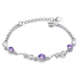 Bracciale Da Donna In Titanio Placcato In Platino Di Qualità Stabile Con Strass