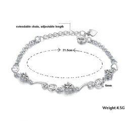 Bracciale Da Donna In Titanio Placcato In Platino Di Qualità Stabile Con Strass