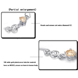Bracciale Da Donna In Titanio Placcato In Platino Di Qualità Stabile Con Strass