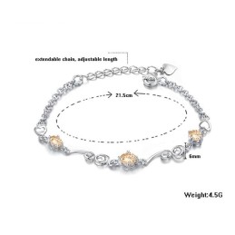 Bracciale Da Donna In Titanio Placcato In Platino Di Qualità Stabile Con Strass