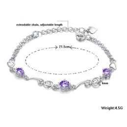 Bracciale Da Donna In Titanio Placcato In Platino Di Qualità Stabile Con Strass