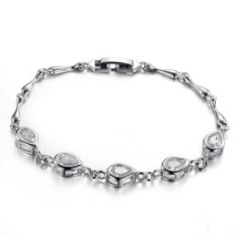 Bracciale Da Donna In Titanio Placcato In Platino Di Alta Qualità Con Diamante