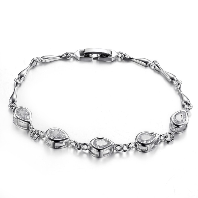 Bracciale Da Donna In Titanio Placcato In Platino Di Alta Qualità Con Diamante Bracciale Da Donna In Titanio Placcato In Platino Di Alta Qualità Con Diamante