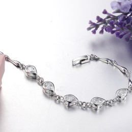 Bracciale Da Donna In Titanio Placcato In Platino Di Alta Qualità Con Diamante
