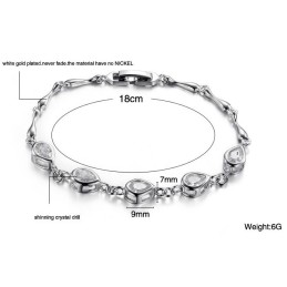Bracciale Da Donna In Titanio Placcato In Platino Di Alta Qualità Con Diamante