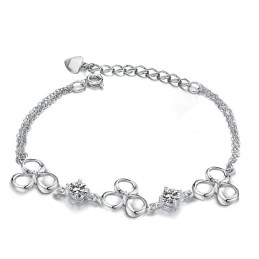 Bracciale Da Donna In Titanio Placcato Platino Con Diamanti, Qualità E Quantità Garantite