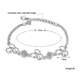 Bracciale Da Donna In Titanio Placcato Platino Con Diamanti, Qualità E Quantità Garantite