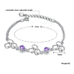 Bracciale Da Donna In Titanio Placcato Platino Con Diamanti, Qualità E Quantità Garantite