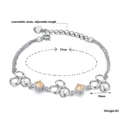 Bracciale Da Donna In Titanio Placcato Platino Con Diamanti, Qualità E Quantità Garantite