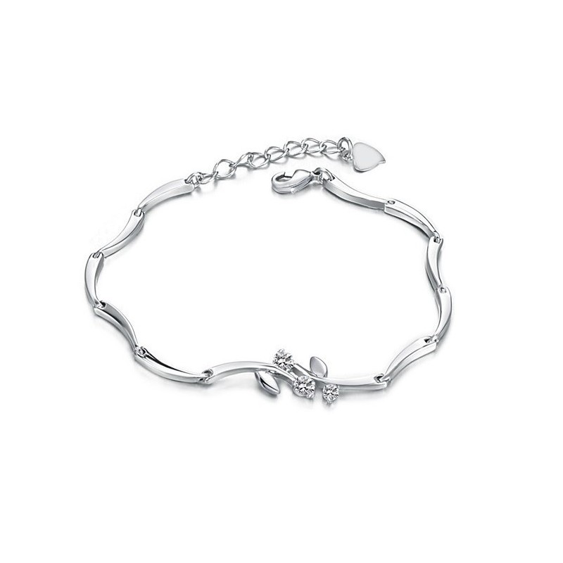 Bracciale Da Donna In Titanio Placcato In Platino Con Diamante, Di Fama Mondiale Bracciale Da Donna In Titanio Placcato In Platino Con Diamante, Di Fama Mondiale