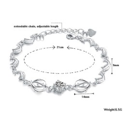 Bracciale In Titanio Placcato In Platino A Forma Di Delfino Da Donna, Durevole E Con Diamante