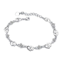 Bracciale Da Donna In Titanio Placcato In Platino Con Diamanti, Durevole Nell'Uso