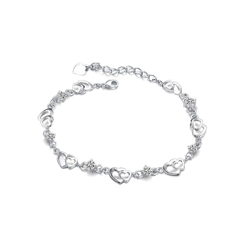 Bracciale Da Donna In Titanio Placcato In Platino Con Diamanti, Durevole Nell'Uso Bracciale Da Donna In Titanio Placcato In Platino Con Diamanti, Durevole Nell'Uso