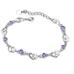 Bracciale Da Donna In Titanio Placcato In Platino Con Diamanti, Durevole Nell'Uso