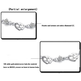 Bracciale Da Donna In Titanio Placcato In Platino Con Diamanti, Durevole Nell'Uso