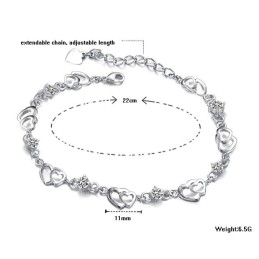 Bracciale Da Donna In Titanio Placcato In Platino Con Diamanti, Durevole Nell'Uso