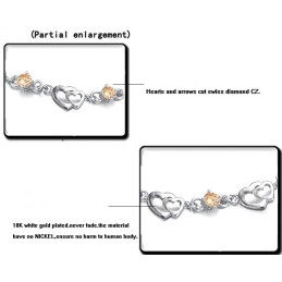 Bracciale Da Donna In Titanio Placcato In Platino Con Diamanti, Durevole Nell'Uso