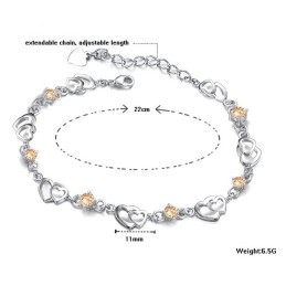 Bracciale Da Donna In Titanio Placcato In Platino Con Diamanti, Durevole Nell'Uso