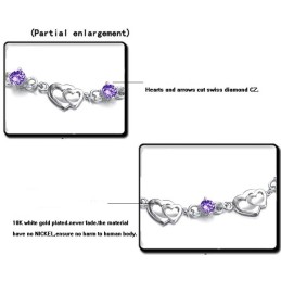 Bracciale Da Donna In Titanio Placcato In Platino Con Diamanti, Durevole Nell'Uso