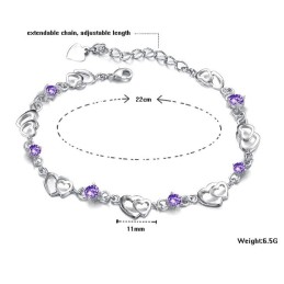 Bracciale Da Donna In Titanio Placcato In Platino Con Diamanti, Durevole Nell'Uso