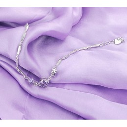Bracciale Da Donna In Titanio Placcato In Platino Viola Di Qualità Stabile Con Diamante