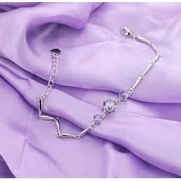 Bracciale Da Donna In Titanio Placcato In Platino Viola Di Qualità Stabile Con Diamante