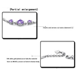 Bracciale Da Donna In Titanio Placcato In Platino Viola Di Qualità Stabile Con Diamante