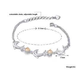 Bracciale Di Alta Qualità In Titanio Placcato In Platino A Forma Di Delfino Da Donna Con Diamante