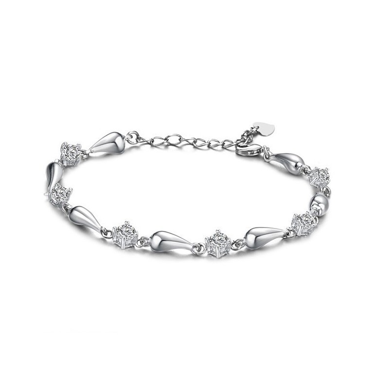 Bracciale Da Donna In Titanio Placcato Platino Con Diamanti, Qualità E Quantità Garantite Bracciale Da Donna In Titanio Placcato Platino Con Diamanti, Qualità E Quantità Garantite