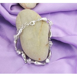 Bracciale Da Donna In Titanio Placcato Platino Con Diamanti, Qualità E Quantità Garantite