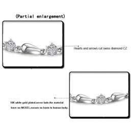 Bracciale Da Donna In Titanio Placcato Platino Con Diamanti, Qualità E Quantità Garantite