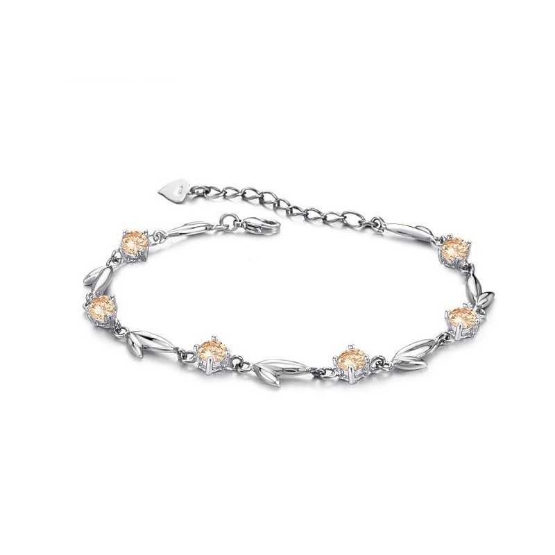 Completo Nelle Specifiche Bracciale Da Donna In Titanio Placcato Platino Con Diamante Completo Nelle Specifiche Bracciale Da Donna In Titanio Placcato Platino Con Diamante