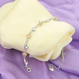 Completo Nelle Specifiche Bracciale Da Donna In Titanio Placcato Platino Con Diamante