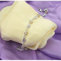 Completo Nelle Specifiche Bracciale Da Donna In Titanio Placcato Platino Con Diamante