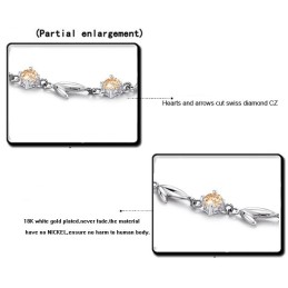 Completo Nelle Specifiche Bracciale Da Donna In Titanio Placcato Platino Con Diamante