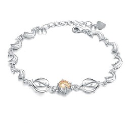 Bracciale In Titanio Placcato In Platino A Forma Di Delfino Da Donna, Di Qualità Affidabile, Con Diamante
