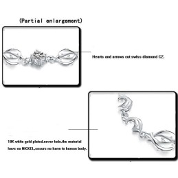 Bracciale In Titanio Placcato In Platino A Forma Di Delfino Da Donna, Di Qualità Affidabile, Con Diamante