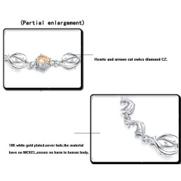 Bracciale In Titanio Placcato In Platino A Forma Di Delfino Da Donna, Di Qualità Affidabile, Con Diamante
