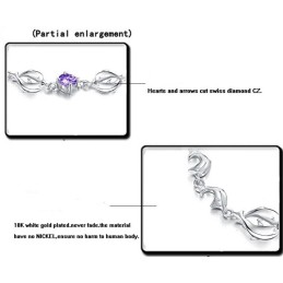 Bracciale In Titanio Placcato In Platino A Forma Di Delfino Da Donna, Di Qualità Affidabile, Con Diamante
