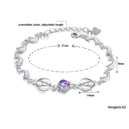 Bracciale In Titanio Placcato In Platino A Forma Di Delfino Da Donna, Di Qualità Affidabile, Con Diamante